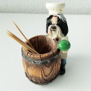 Dog toothpick holder